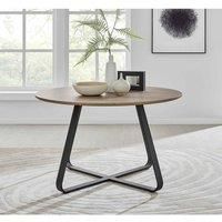 Furniture Box Santorini Brown Wood Contemporary 4 Seater Round Dining Table