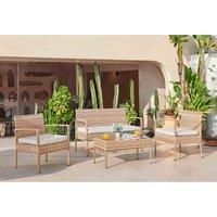 Porto 4 Seat Rattan Sofa Garden Minimalist Compact Al-Fresco