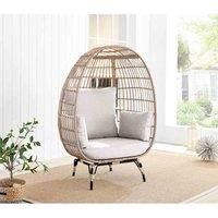 Egg Chair Beige Rattan Outdoor Chair - Garden
