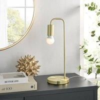 Lola Brass Table Lamp Desk Bedside Slim Modern Industrial Living room Lighting