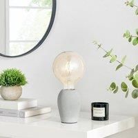 Kayla Industrial Grey Concrete and Smoked Glass Table Lamp Hallway Office Bedro