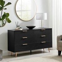 FurnitureboxUK Ivala Black & Copper Effect Chest of 6 Drawers