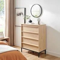 FurnitureboxUK Svit Wooden Chest of 4 Drawers in Light Oak