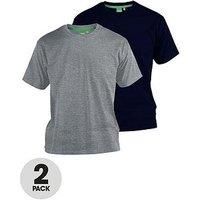 D555 (KS16894 Mens Pack of 2 Crew Neck T-Shirt in Navy/Grey 2XL