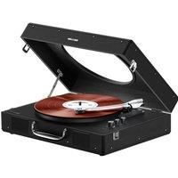 MIXX Revival 65 Stereo Vinyl Record Player – Retro Portable Turntable with Built-In Speakers (black)