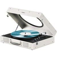 MIXX Revival 65 Stereo Vinyl Record Player – Retro Portable Turntable with Built-In Speakers (cream)