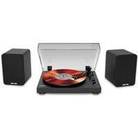 Mixx Analog System 5 Hi-Fi Vinyl Record Player with 50W RMS BT Speakers (mains powered) | Built-In Bluetooth Turntable | RCA, Optical & Bluetooth Connectivity | AT3600L Cartridge | Black/White