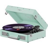 Mixx Revival 55 RetroStyle Portable Suitcase Vinyl Record Player with Built-in Stereo Speakers, Bluetooth In/Output, All Record Sizes with 45 RPM adapter, 33 1/3-45 Speed Options.