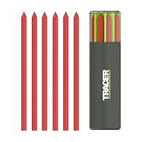 Tracer Tough Construction Pencil Replacement Leads Set - Red, 6 x 5.2mm. High Visibility Red Tough Graphite Leads for the Tough Pencil. Set of 6 x Pencil refills
