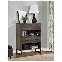 Candon Short Bookcase Shelving Unit Dark Oak