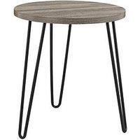 Owen Round Side Table  Grey Oak Effect