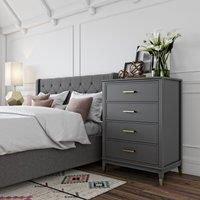 Cosmo Living By Cosmopolitan Westerleigh 4 Drawer Chest  Graphite Grey