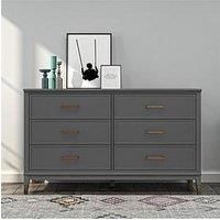 Cosmo Living By Cosmopolitan Westerleigh 6 Drawer Chest  Graphite Grey