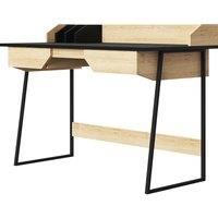 Alphason Salisbury Desk, Wood, Oak & Black