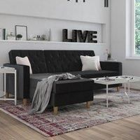 CosmoLiving by Cosmopolitan Reversible Sleeper Corner Sofa Chaise black 83.0 H x 213.0 W x 154.0 D cm
