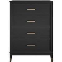 Cosmo Living By Cosmopolitan Westerleigh 4 Drawer Chest  Black/Gold