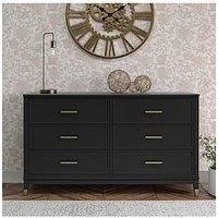 Cosmo Living By Cosmopolitan Westerleigh 6 Drawer Chest  Black/Gold