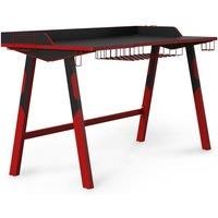 Alphason Fuego Gaming Desk, Metal, Black & Red