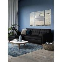 Hartford Sectional Storage Sofa Bed Left Or Right Chaise Black Faux Leather