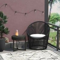 CosmoLiving Taura Resin Lounge Chair Outdoor Black