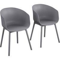 York XL Dining Chairs Pack of 2, Charcoal Grey