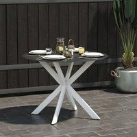 CosmoLiving Circi Dining Glass Table Black and White