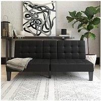 Queer Eye Qe Adalynn Convertible Faux Leather Futon - Black