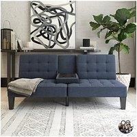 Queer Eye Qe Adalynn Convertible Linen Futon - Blue