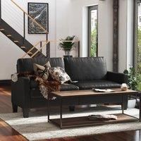 Queer Eye Rylie Faux Leather Sofa - Black