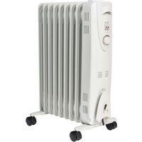 MYLEK Oil Filled Radiator with Adjustable Thermostat - 3 Heat Settings - Electric Portable Heater - Energy Efficient - Safety Tip Over Protection & Safety Cut Off (2000W 2KW)