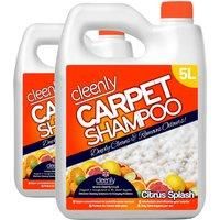 Cleenly Carpet Shampoo Cleaner Solution (10 litres) - Citrus Splash Fragrance - Safe for All Carpet Cleaning Machines - Effectively Removes Pet Odours