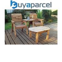 Charles Taylor Wooden Companion 2 x Armchair Chair Seat & Coffee Table Straight