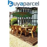 Charles Taylor Eight Seater Rectangular Table Set with Parasol, Green