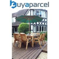Charles Taylor Eight Seater Square Table Set with Parasol, Green