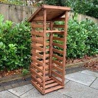 Charles Taylor Wooden Log Wood Store Kindling Shelf Garden Storage Small