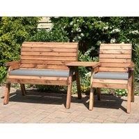 Charles Taylor Three Seat Companion Set Straight with Grey Cushions