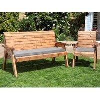 Charles Taylor Four Seater Companion Set Angled with Grey Cushions