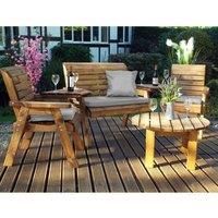 Charles Taylor 4 Seater Lounge Set with Grey Seat Pads Wood (Brown)