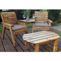 Charles Taylor Twin Companion Dining Set Angled with Grey Cushions