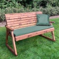 Charles Taylor Three Seater Rocker Bench with Green Cushions