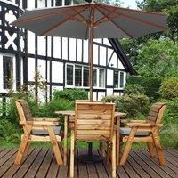 Charles Taylor Four Seater Round Table Set with Grey Cushions