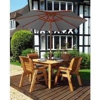 Charles Taylor Four Seater Square Table Set with Grey Cushions