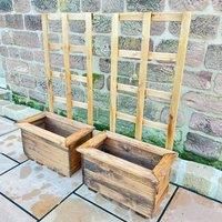 Charles Taylor 2 Piece Small Kensington Trellis Trough Set, Brown