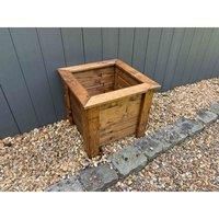 Charles Taylor Prestbury Raised Square Planter Large, Brown