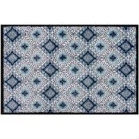 Natural Coir Mat Printed Tile Design PVC Backed Anti Slip Doormat 70cm x 40cm