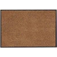 Dandy Washamat Cotton Doormat Anti Slip Eco Friendly Back Entrance Mat with Border 60cm x 40cm (Caramel)