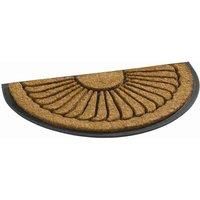 Fitzroy Half Moon Sunflower Mat Hand Woven Coir & Rubber Entrance Scraper Doormat (70cm x 40cm)