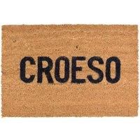 PVC Backed Natural Coir Message Mat Welcome Entrance Anti Slip Scraper Doormat