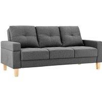 Home Detail Three Seat Fabric Sofa Bed with Firm Cushioned Backrest & Removable Armrest (Dark Grey)