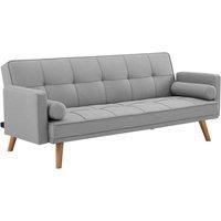 Sarnia Fabric Sofa Bed With Tufted Detail Matching Bolster Cushions with Wooden Legs